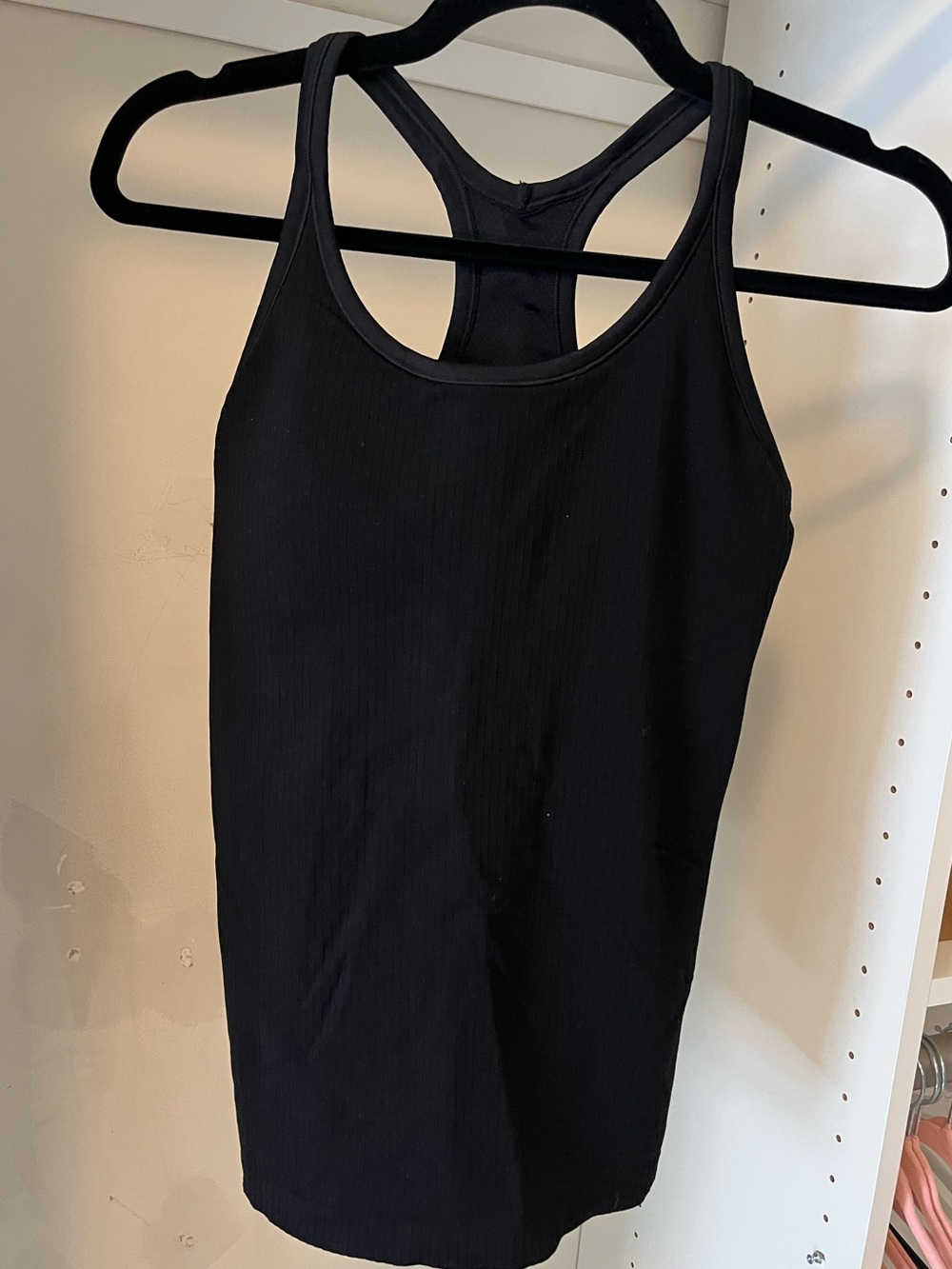 Black Ribbed Racerback Tank Top - Women